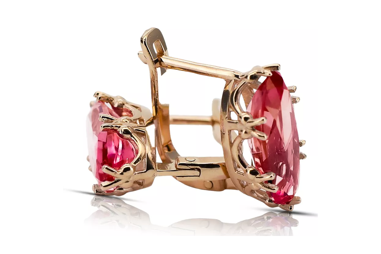 Earrings Ruby Original Vintage 14K Rose Gold Vintage craft vec021r